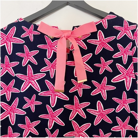 CROWN & IVY Starfish Print Knit Shift Dress with Back Bow Detail Size Small - Picture 6 of 12